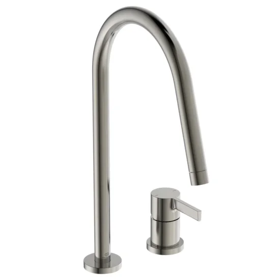 Gusto 2-дупков смесител за кухня с висок тръбен чучур