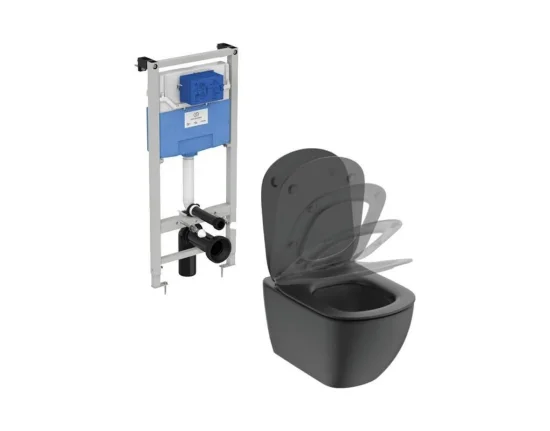 Комплект структура за вграждане ProSysТМ 120 P + Tesi AquaBlade + тоалетна седалка Silk black