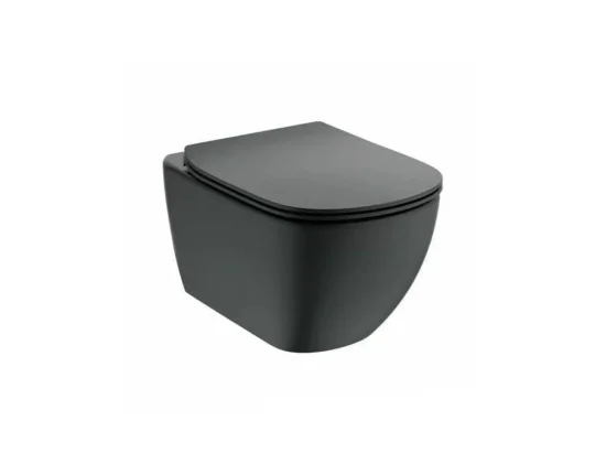 Конзолна тоалетна чиния Tesi AquaBlade - Silk black T0079V3