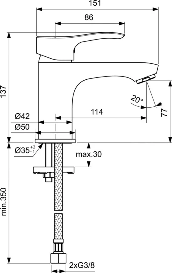 Смесител стоящ за умивалник